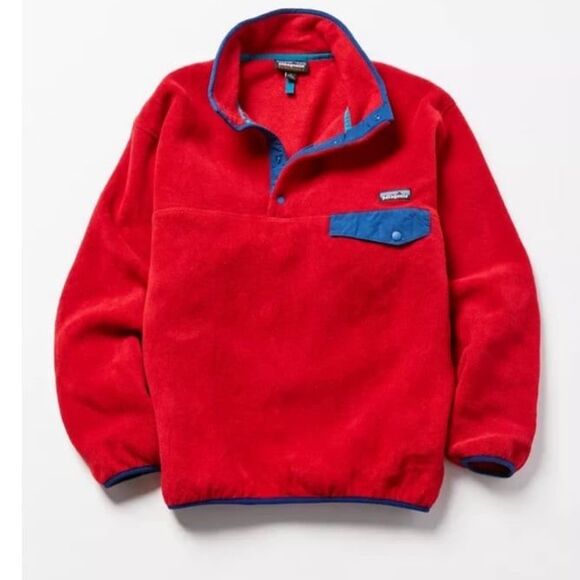 Patagonia Other - Vintage Patagonia Synchilla Red Fleece Jacket Men’s Large Snap-T Pullover